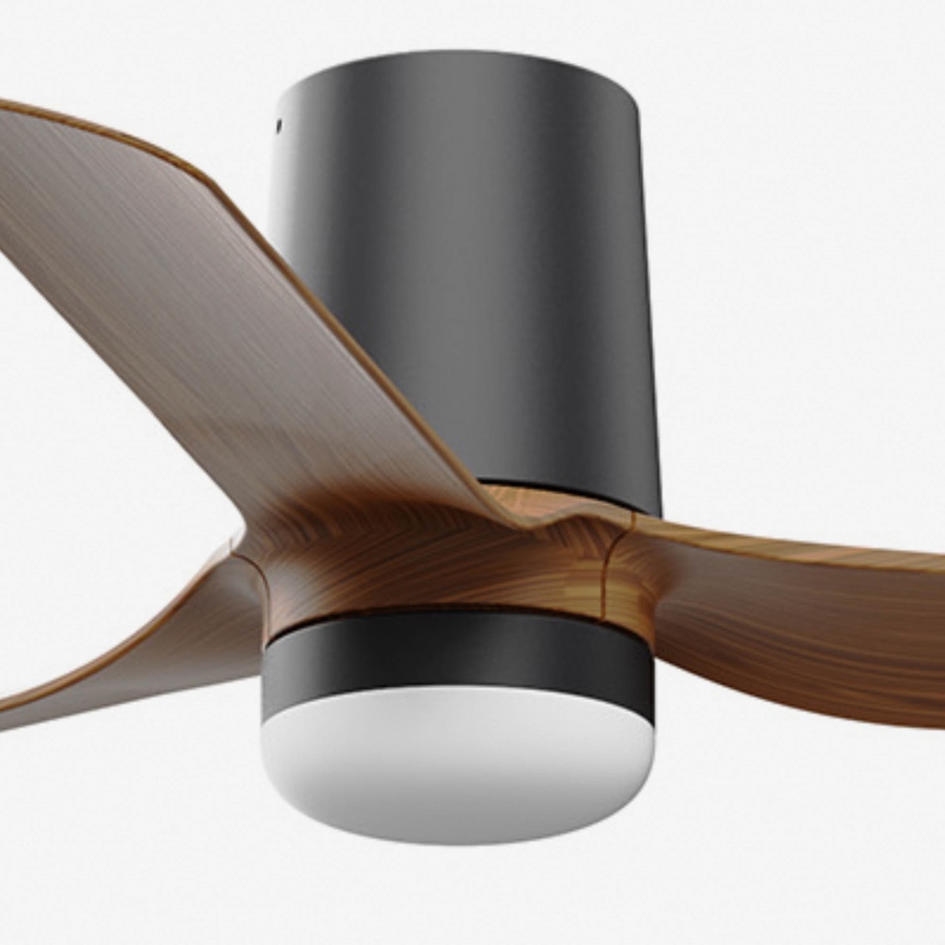 FARO 33835WT-1TW - LED Димируем таванен вентилатор MINI PUNT TUB S LED/10W/230V 2700/4000/6000K кафяв/черен Ø 90 см Wi-Fi Tuya + дистанционно управление