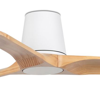 FARO 33836 - Таванен вентилатор HEYWOOD TUB S борова дървесина/бял цвят, диаметър 90 см + дистанционно управление