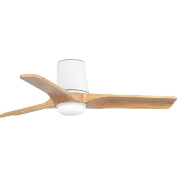 FARO 33836WT-1TW - LED Димируем таванен вентилатор HEYWOOD TUB S LED/10W/230V 2700/4000/6000K бор/бял Ø 90 см Wi-Fi Tuya + дистанционно управление