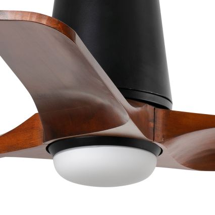 FARO 33837-1TW - Димируем LED таванен вентилатор HEYWOOD TUB с LED 10W, 230V, 2700/3000/4000K, бор/черен, диаметър 90 см + дистанционно управление