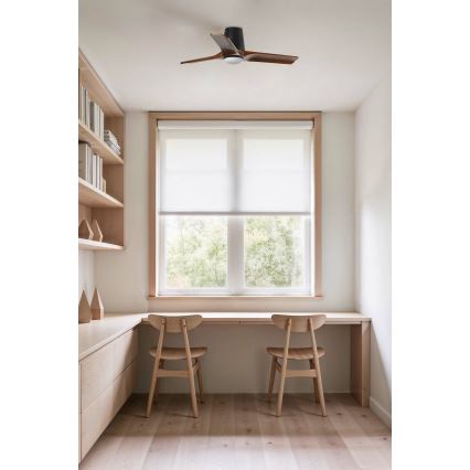 FARO 33837-1TW - LED регулируем таванен вентилатор HEYWOOD TUB S LED/10W/230V 2700/4000/6000K бор/черен пр. 90 см + дистанционно управление