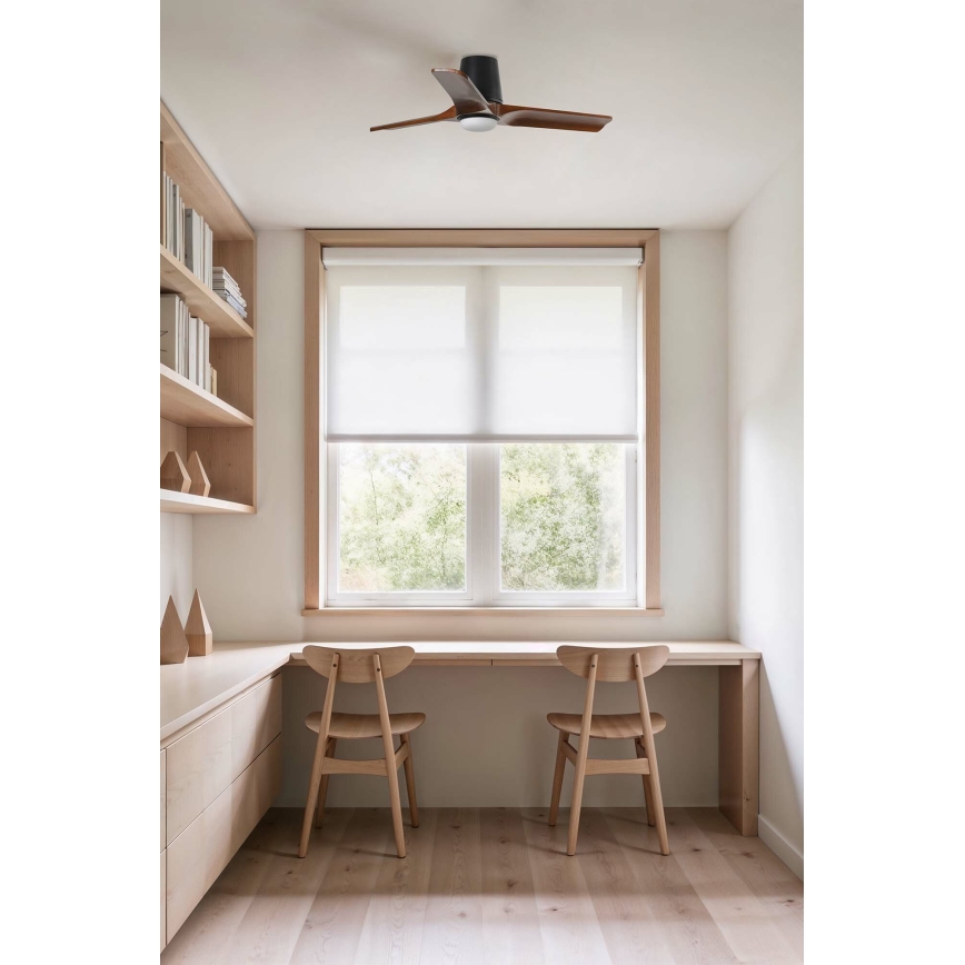 FARO 33837-1TW - LED регулируем таванен вентилатор HEYWOOD TUB S LED/10W/230V 2700/4000/6000K бор/черен пр. 90 см + дистанционно управление