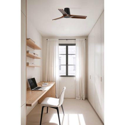 FARO 33837 - Таванен вентилатор HEYWOOD TUB бор/черен пр. 90 см + дистанционно управление