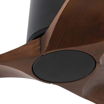 FARO 33837WT - Таванен вентилатор HEYWOOD TUB борова дървесина/черен, диаметър 90 см, Wi-Fi Tuya + дистанционно управление
