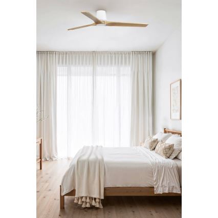 FARO 33838 - Вентилатор за таван HEYWOOD TUB L бор/бял Ø 132 см + дистанционно управление