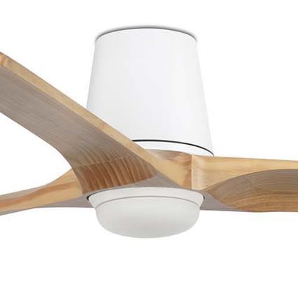 FARO 33838WT-1TW - Димируем LED таванен вентилатор HEYWOOD TUB L LED/10W/230V 2700/3000/4000K бор/бял Ø 132 cm Wi-Fi Tuya + дистанционно управление