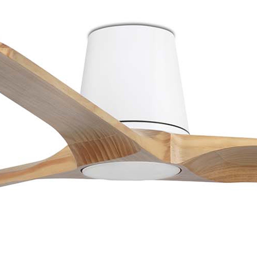 FARO 33838WT - Вентилатор за таван HEYWOOD TUB L бор/бял Ø 132 см Wi-Fi Tuya + дистанционно управление