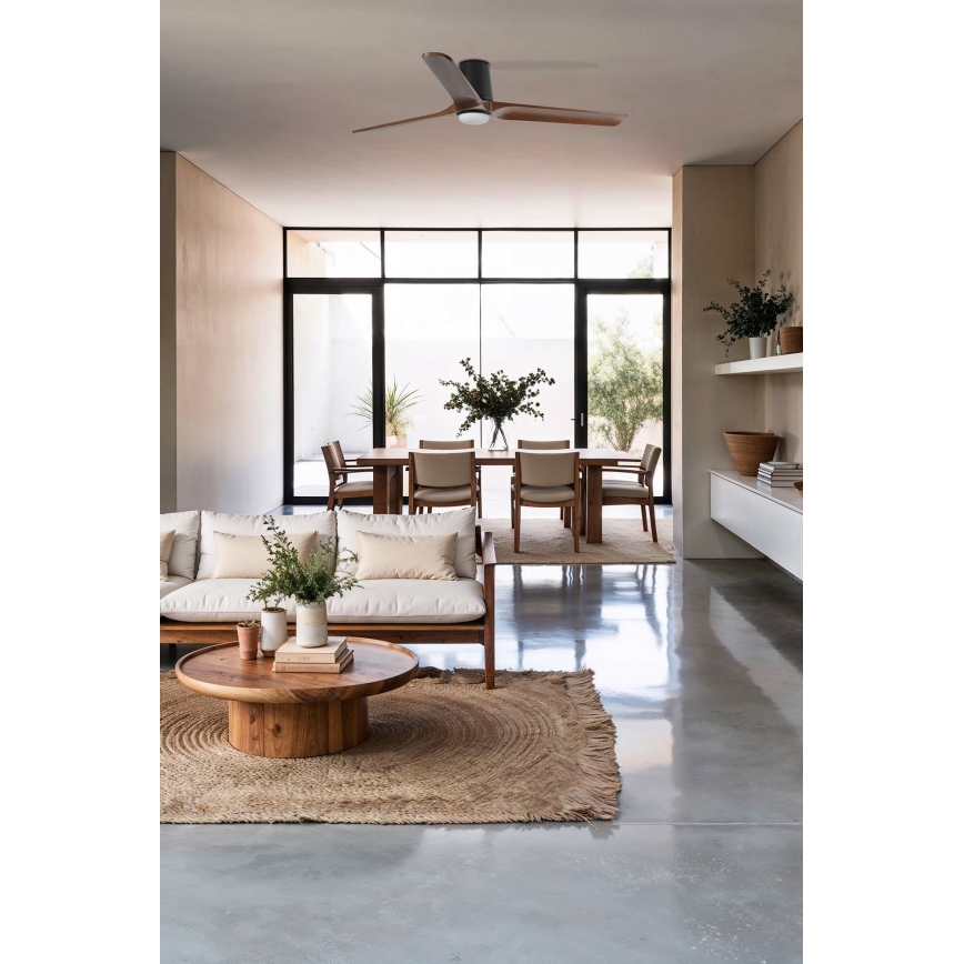 FARO 33839-1TW - LED регулируем таванен вентилатор HEYWOOD TUB L LED/10W/230V 2700/4000/6000K бор/черен пр. 132 см + дистанционно управление