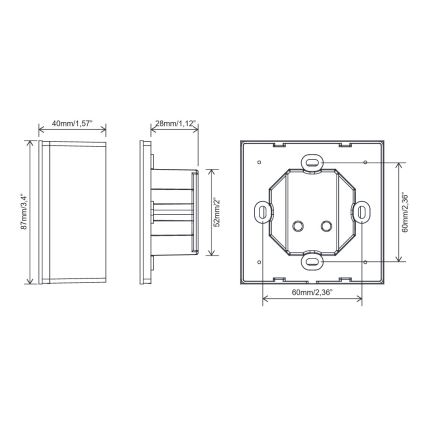 FARO 33988 - Настенен сензорен регулатор за таванни вентилатори 230V черен