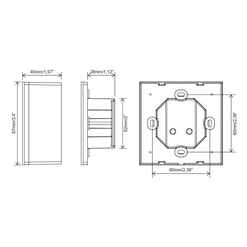 FARO 33988 - Настенен сензорен регулатор за таванни вентилатори 230V черен