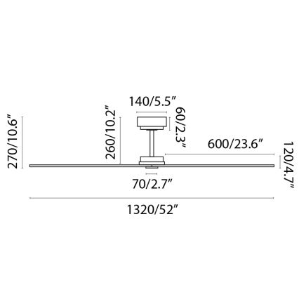 FARO 34100 - Вентилатор за таван MILOS черен + дистанционно управление