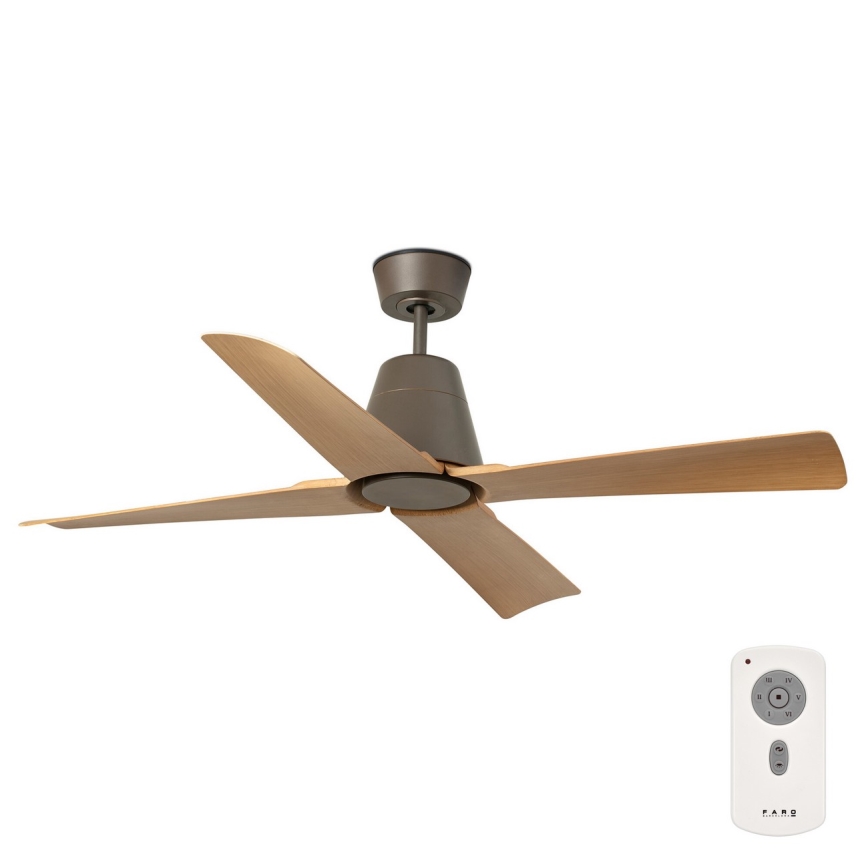 FARO 34106 - Вентилатор за таван TYPHOON M кафяв Ø 130 см IP44 + дистанционно управление
