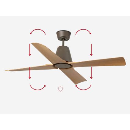 FARO 34106 - Вентилатор за таван TYPHOON M кафяв Ø 130 см IP44 + дистанционно управление