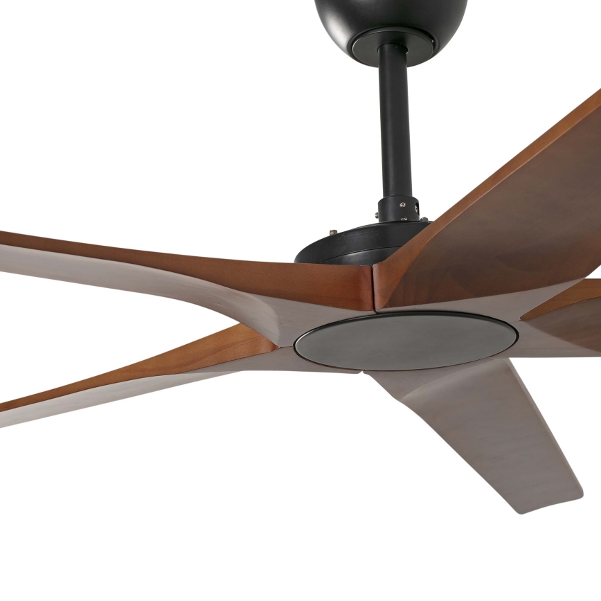 FARO 34190WT - Таванен вентилатор BIGWOOD XL борова дървесина/черен пр. 200 см Wi-Fi Tuya + дистанционно управление