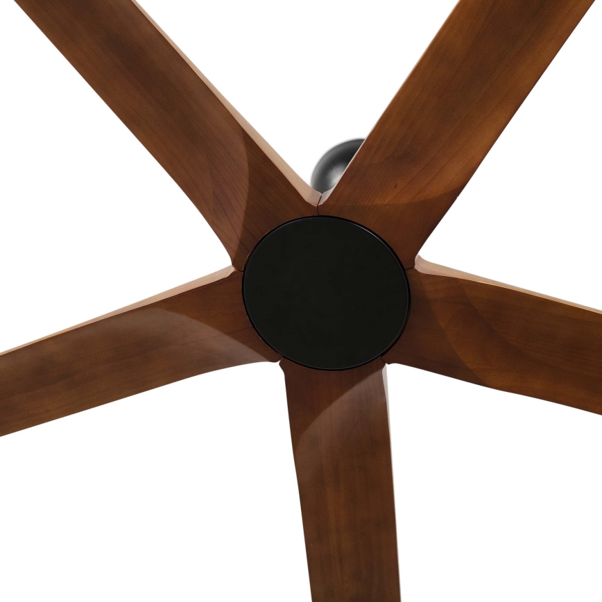 FARO 34190WT - Таванен вентилатор BIGWOOD XL борова дървесина/черен пр. 200 см Wi-Fi Tuya + дистанционно управление