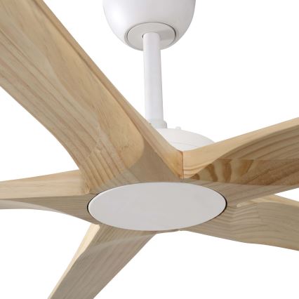 FARO 34191WT - Вентилатор за таван BIGWOOD XL бор/бял Ø 200 см Wi-Fi Tuya + дистанционно управление