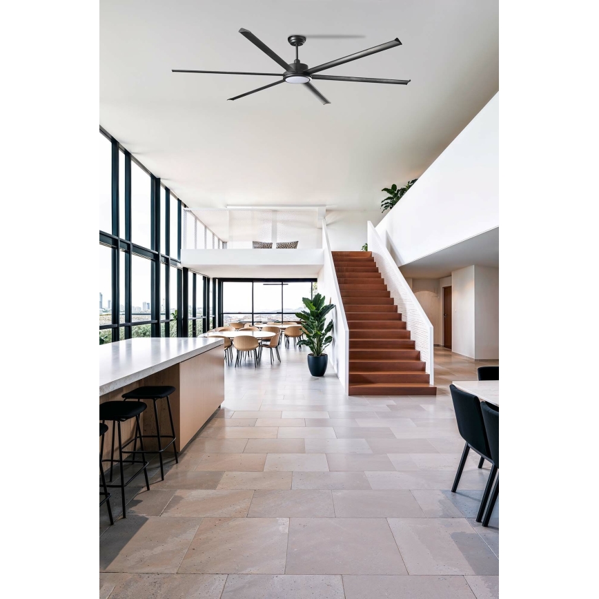 FARO 34207-130 - LED Димируем таванен вентилатор ROTTERDAM XXL LED/32W/230V черен Ø 250 см + дистанционно управление