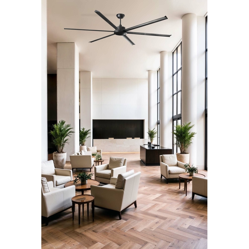 FARO 34207 - Вентилатор за таван ROTTERDAM XXL черен Ø 250 см + дистанционно управление