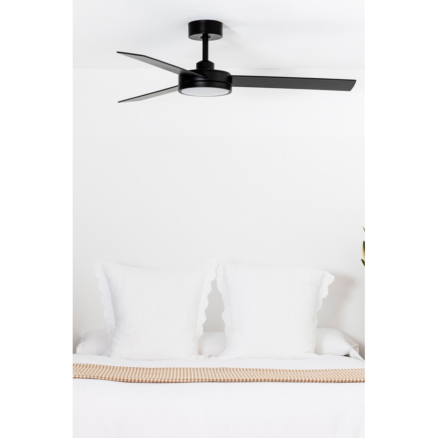 FARO 34261 - LED Вентилатор за таван BARTH LED/24W/230V черен + дистанционно управление