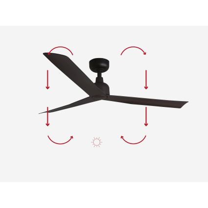 FARO 34275 - Вентилатор за таван MARINE M кафяв Ø 125 см IP44 + дистанционно управление