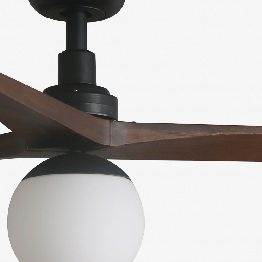 FARO 34276-11L - Вентилатор за таван KLIM L 1xE27/15W/230V орех/черен Ø 150 см + дистанционно управление