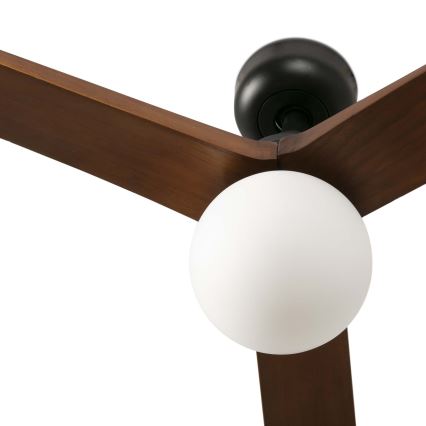 FARO 34276WT-11L - Таванен вентилатор KLIM L 1xE27/15W/230V орех/черен пр. 150 см Wi-Fi Tuya + дистанционно управление