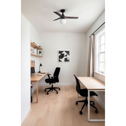 FARO 34278-11L - Вентилатор за таван KLIM S 1xE27/15W/230V орех/черен Ø 92,5 см + дистанционно управление