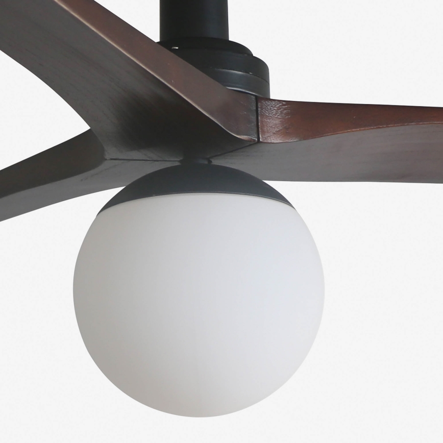 FARO 34278WT-11L - Таванен вентилатор KLIM S 1xE27/15W/230V орех/черен пр. 92,5 см Wi-Fi Tuya + дистанционно управление