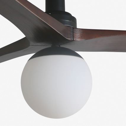 FARO 34278WT-11L - Вентилатор за таван KLIM S 1xE27/15W/230V орех/черен Ø 92,5 см Wi-Fi Tuya + дистанционно управление