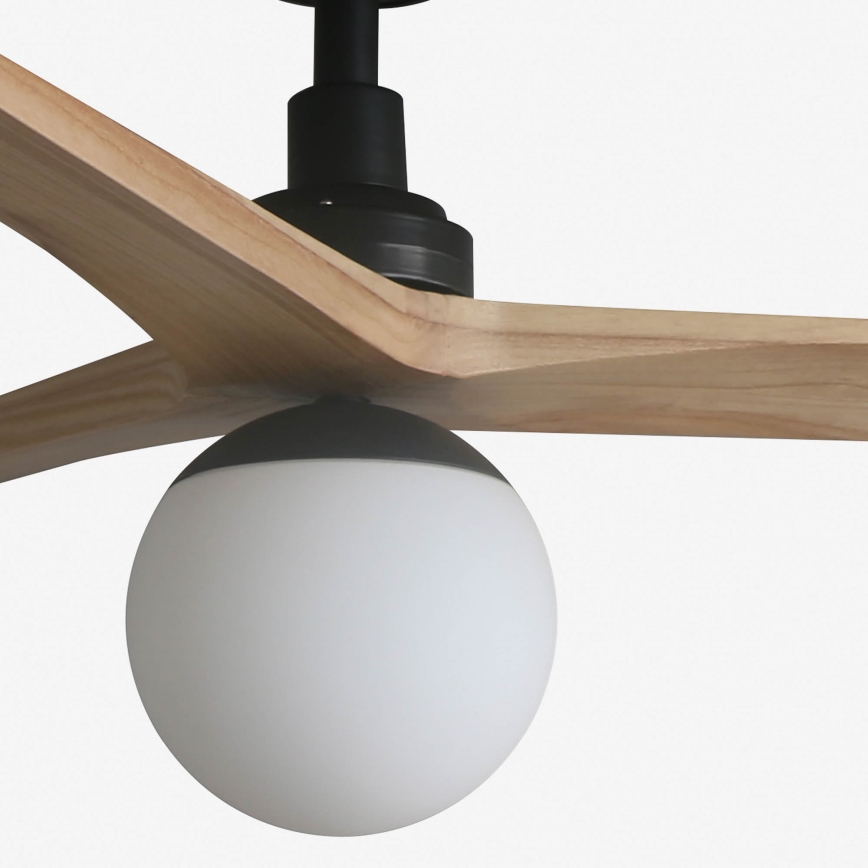 FARO 34283-11L - Вентилатор за таван KLIM M 1xE27/15W/230V бор/черен Ø 125 см + дистанционно управление