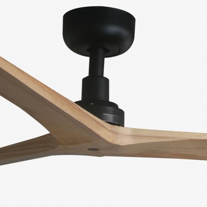 FARO 34283 - Вентилатор за таван KLIM M бор/черен Ø 125 см + дистанционно управление