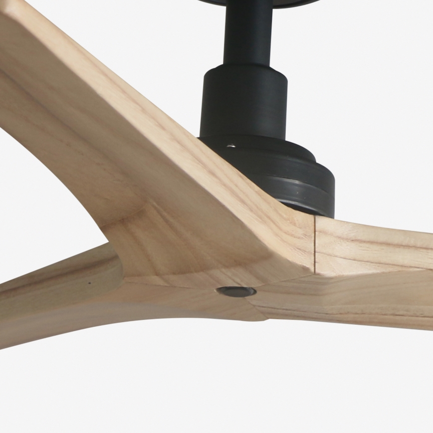 FARO 34284 - Вентилатор за таван KLIM S бор/черен Ø 92,5 см + дистанционно управление