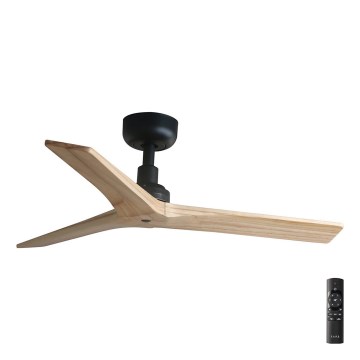 FARO 34284 - Вентилатор за таван KLIM S бор/черен Ø 92,5 см + дистанционно управление