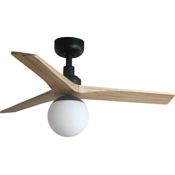 FARO 34284WT-11L - Вентилатор за таван KLIM S 1xE27/15W/230V бор/черен Ø 92,5 см Wi-Fi Tuya + дистанционно управление