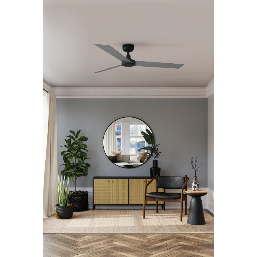 FARO 34286 - Вентилатор за таван CRUISER L черен Ø 132 см + дистанционно управление