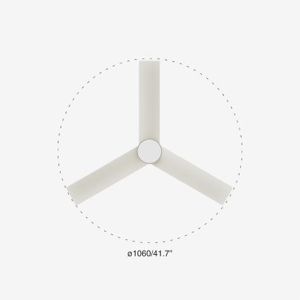 FARO 34288-1TW - Димируем вентилатор CRUISER с вградено LED/20W/230V, Ø 106 cm, 2700/3000/4000K + дистанционно управление
