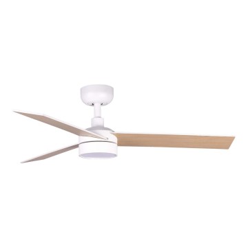 FARO 34295WT1S - LED таванен вентилатор RUDDER S с вграден LED 18W, 230V, 2700/3000/4000K, Ø 106 см, бежов/бял, Wi‑Fi Tuya + дистанционно управление