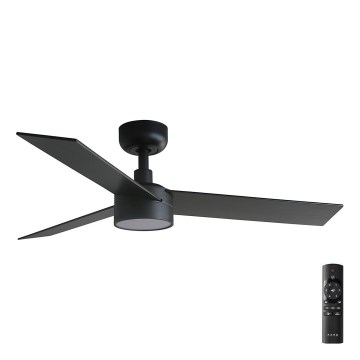 FARO 34296-1TW - LED димируем таванен вентилатор RUDDER S LED/18W/230V 2700/3000/4000K Ø 106 см черен + дистанционно управление