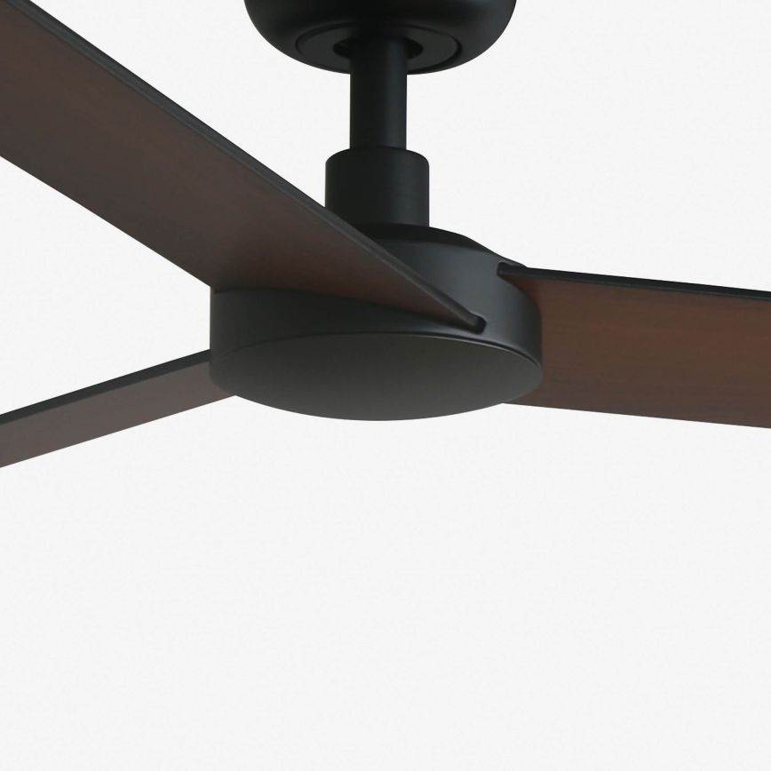 FARO 34296WT - Вентилатор за таван RUDDER S черен/кафяв Ø 106 см Wi-Fi Tuya + дистанционно управление