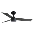 FARO 34296WT1S - Димируем таванен вентилатор RUDDER S с LED 18W/230V, регулируема цветна температура 2700/3000/4000K, Ø 106 см, кафяв/черен, Wi-Fi Tuya + дистанционно управление