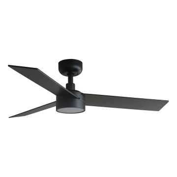 FARO 34296WT1S - Димируем таванен вентилатор RUDDER S с LED 18W/230V, регулируема цветна температура 2700/3000/4000K, Ø 106 см, кафяв/черен, Wi-Fi Tuya + дистанционно управление