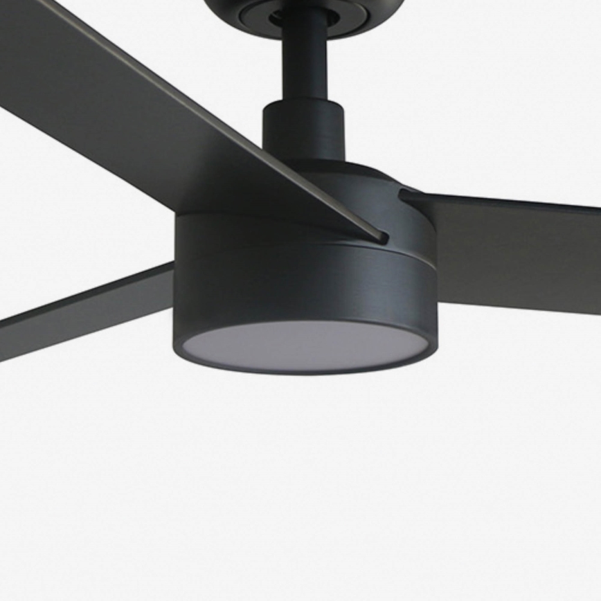 FARO 34296WT1S - Димируем таванен вентилатор RUDDER S с LED 18W/230V, регулируема цветна температура 2700/3000/4000K, Ø 106 см, кафяв/черен, Wi-Fi Tuya + дистанционно управление