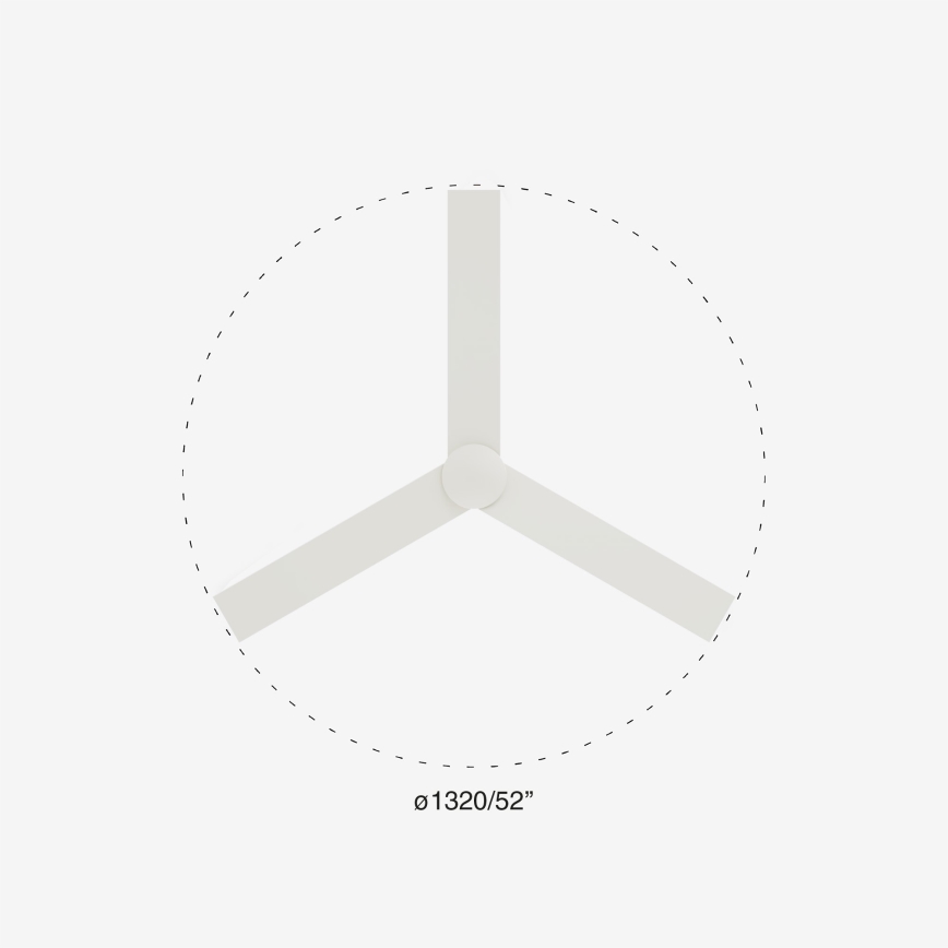 FARO 34297WP - Таванен вентилатор RUDDER L бял пр. 132 см SMART + дистанционно управление