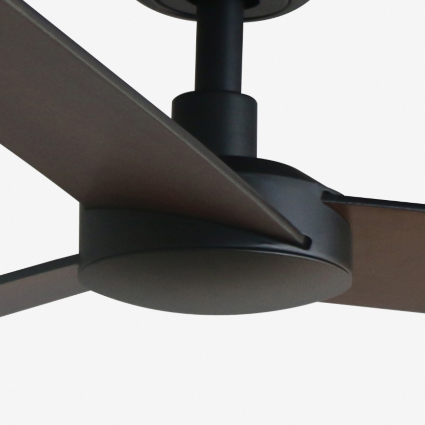 FARO 34298WT - Вентилатор за таван RUDDER L черен/венге Ø 132 см Wi-Fi Tuya + дистанционно управление