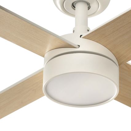 FARO 34355WT-1TW - LED димируем таванен вентилатор RUDDER L LED/18W/230V 2700/3000/4000K бял/бежов диаметър 132 cm Wi-Fi Tuya + дистанционно управление