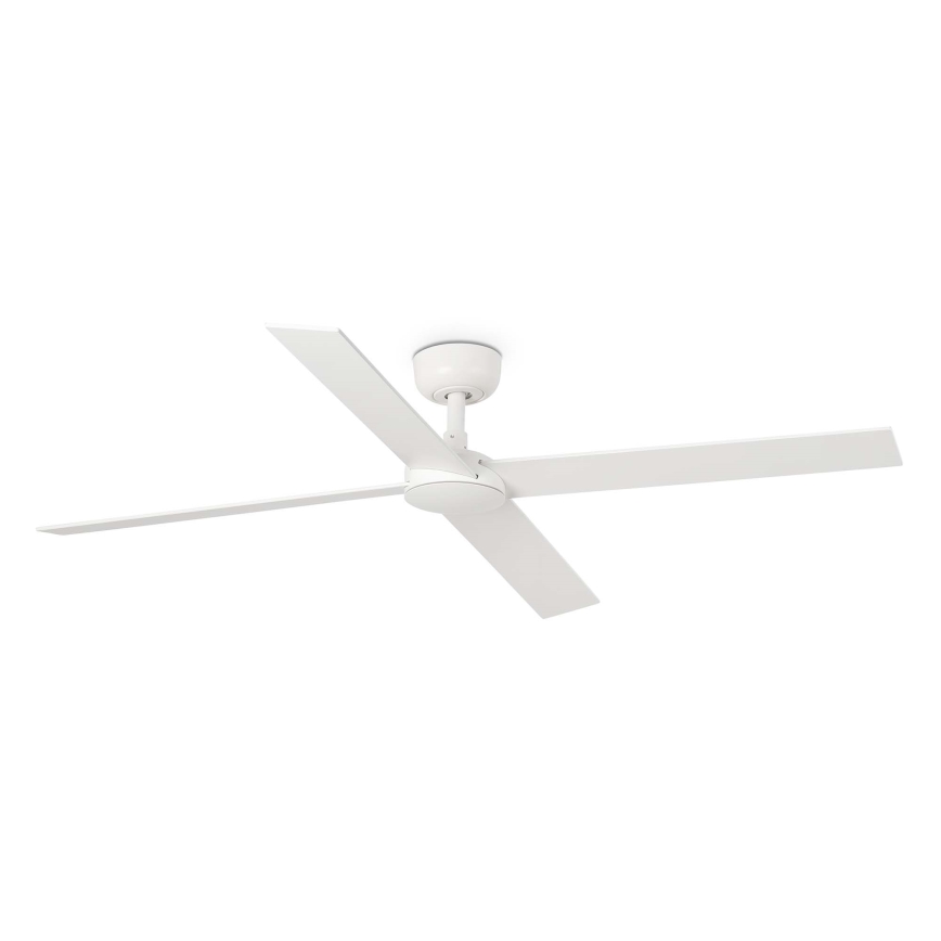 FARO 34355WT - Вентилатор за таван RUDDER L бял/бежов Ø 132 см Wi-Fi Tuya + дистанционно управление