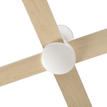FARO 34355WT - Вентилатор за таван RUDDER L бял/бежов Ø 132 см Wi-Fi Tuya + дистанционно управление