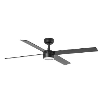 FARO 34356-1TW - LED Димируем таванен вентилатор RUDDER L LED/20W/230V черен/кафяв Ø 132 см + дистанционно управление
