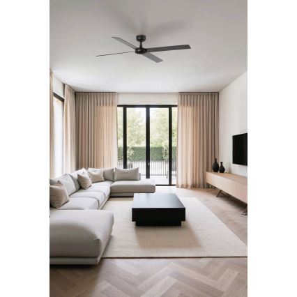 FARO 34356 - Вентилатор за таван RUDDER L кафяв/черен Ø 132 см + дистанционно управление