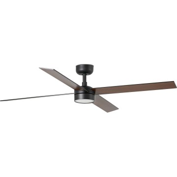 FARO 34356WT-1TW - LED Димируем таванен вентилатор RUDDER L LED/18W/230V 2700/4350/6000K кафяв/черен Ø 132 см Wi-Fi Tuya + дистанционно управление